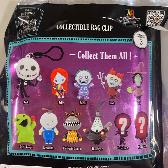 Disney Nightmare Before Christmas Series 1 Bag Clip - Shock Figurine, NWT - Picture 3 of 4